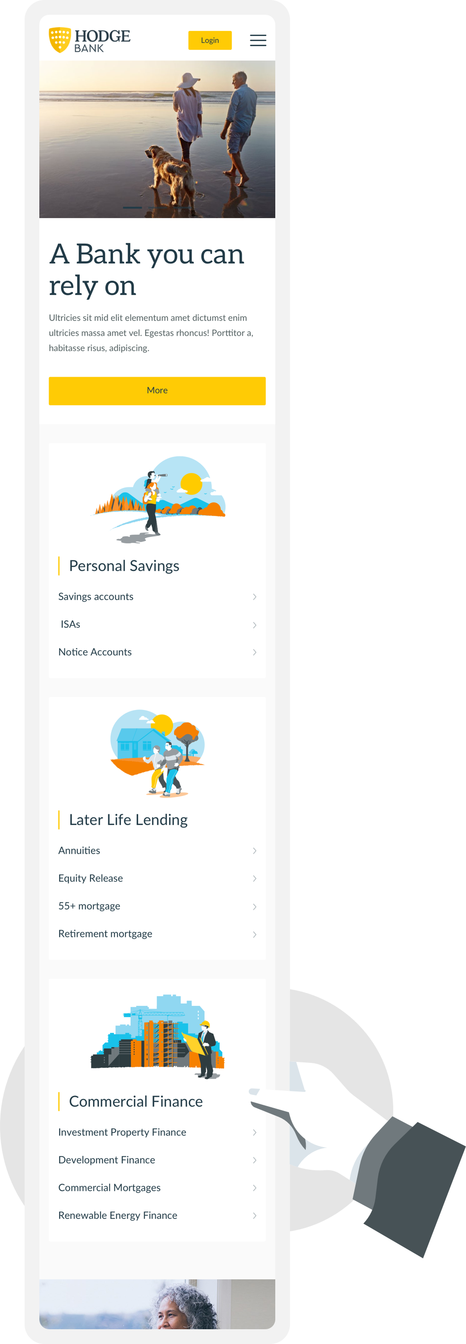 personal landing mobile page